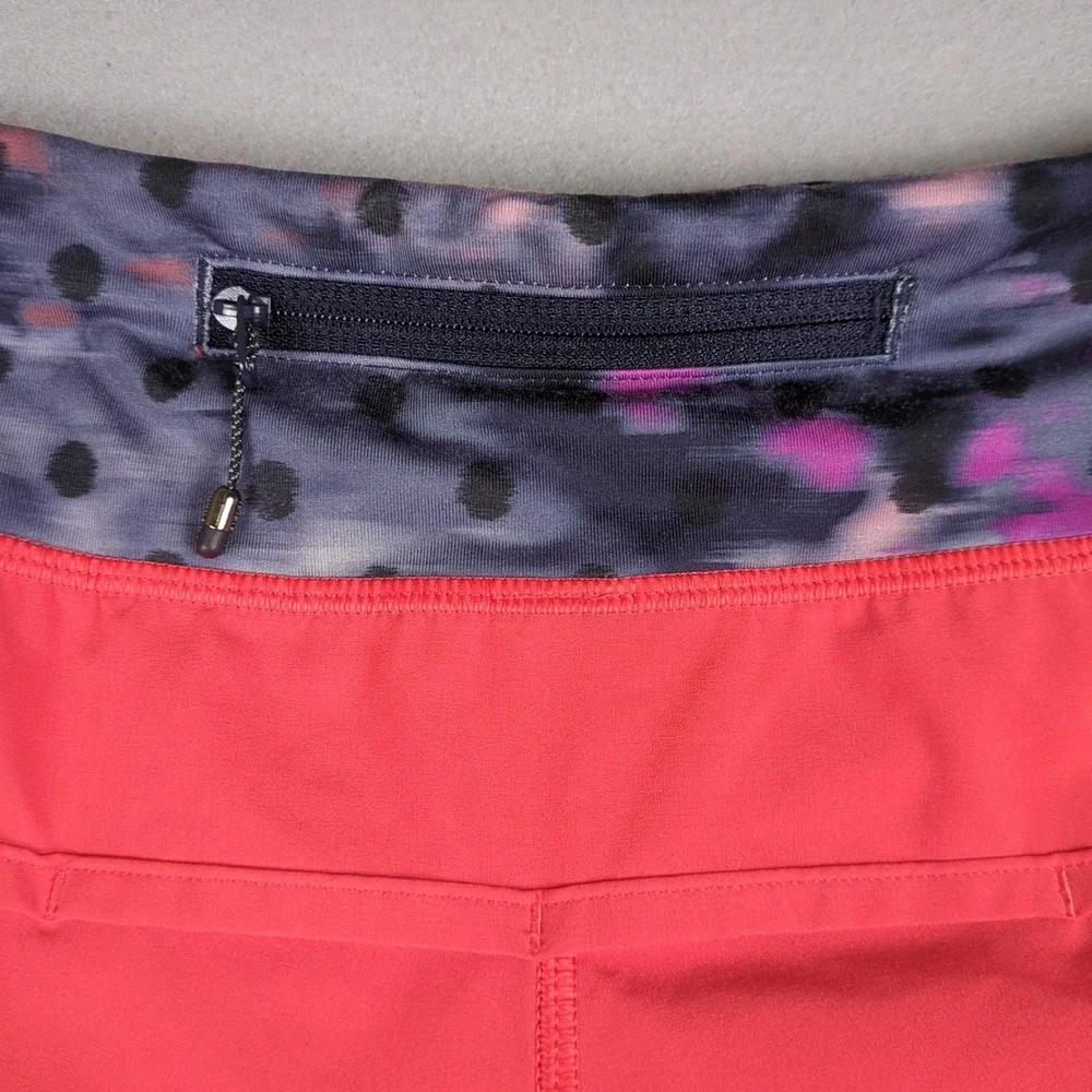 Lululemon Speed Up Shorts Womens 4 Orange Polka Dot Waistband 3